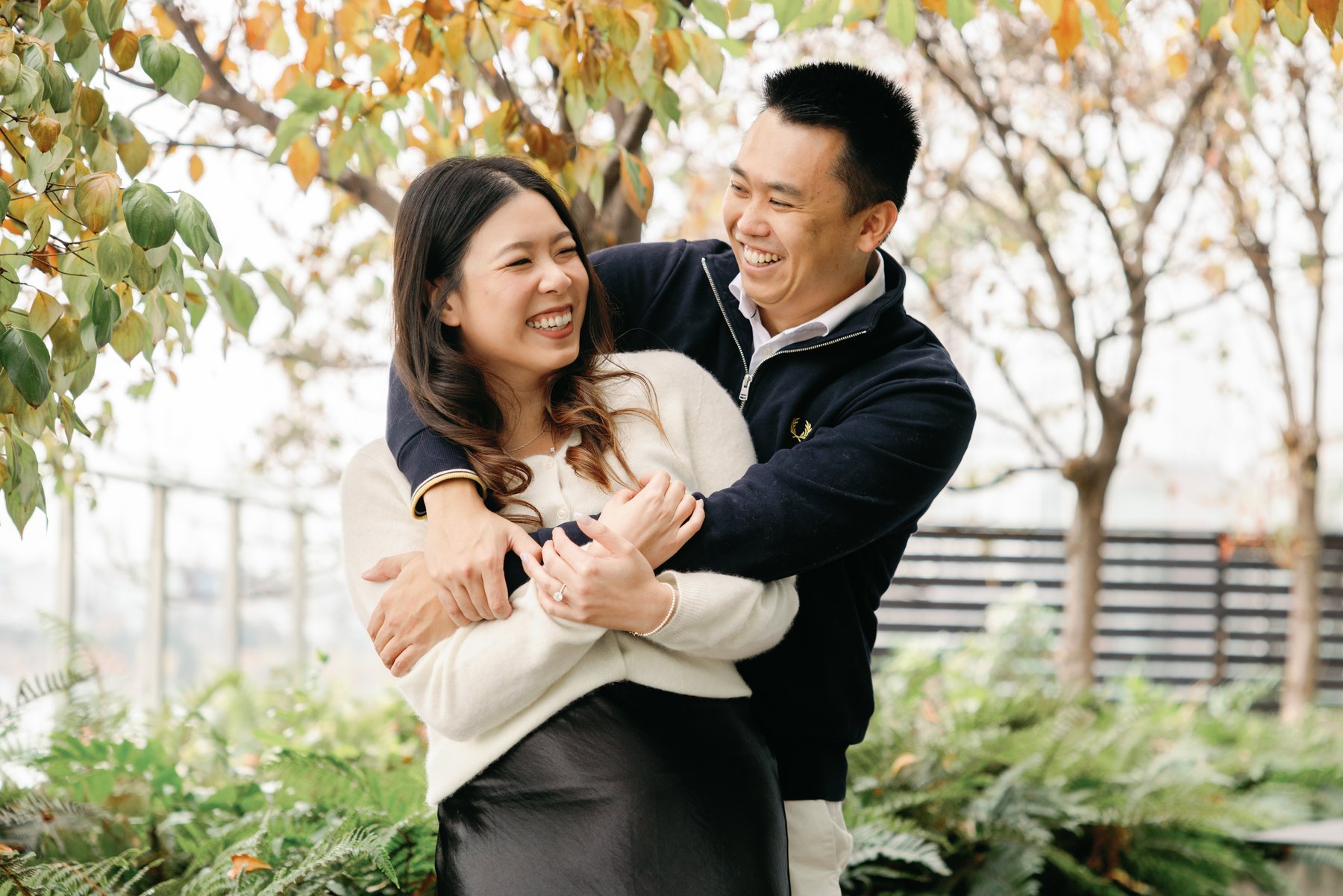 Laughing together on an autumn afternoon